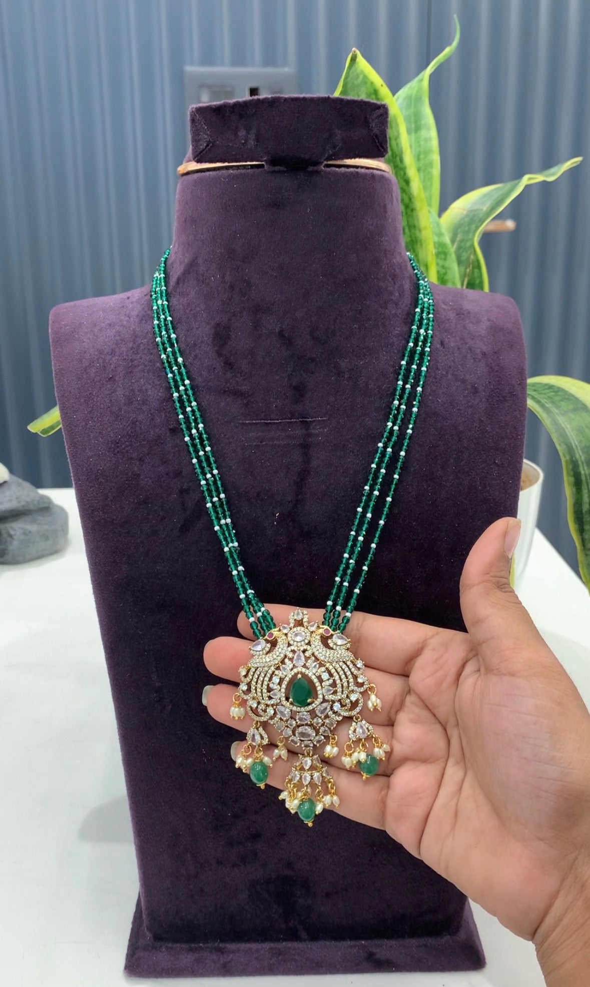 Beautiful customised beads set Victoria pendant @offer price