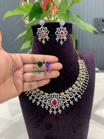 Beautiful GJ polish changeable stone  neckset set