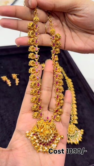 Because ruby stone necklace