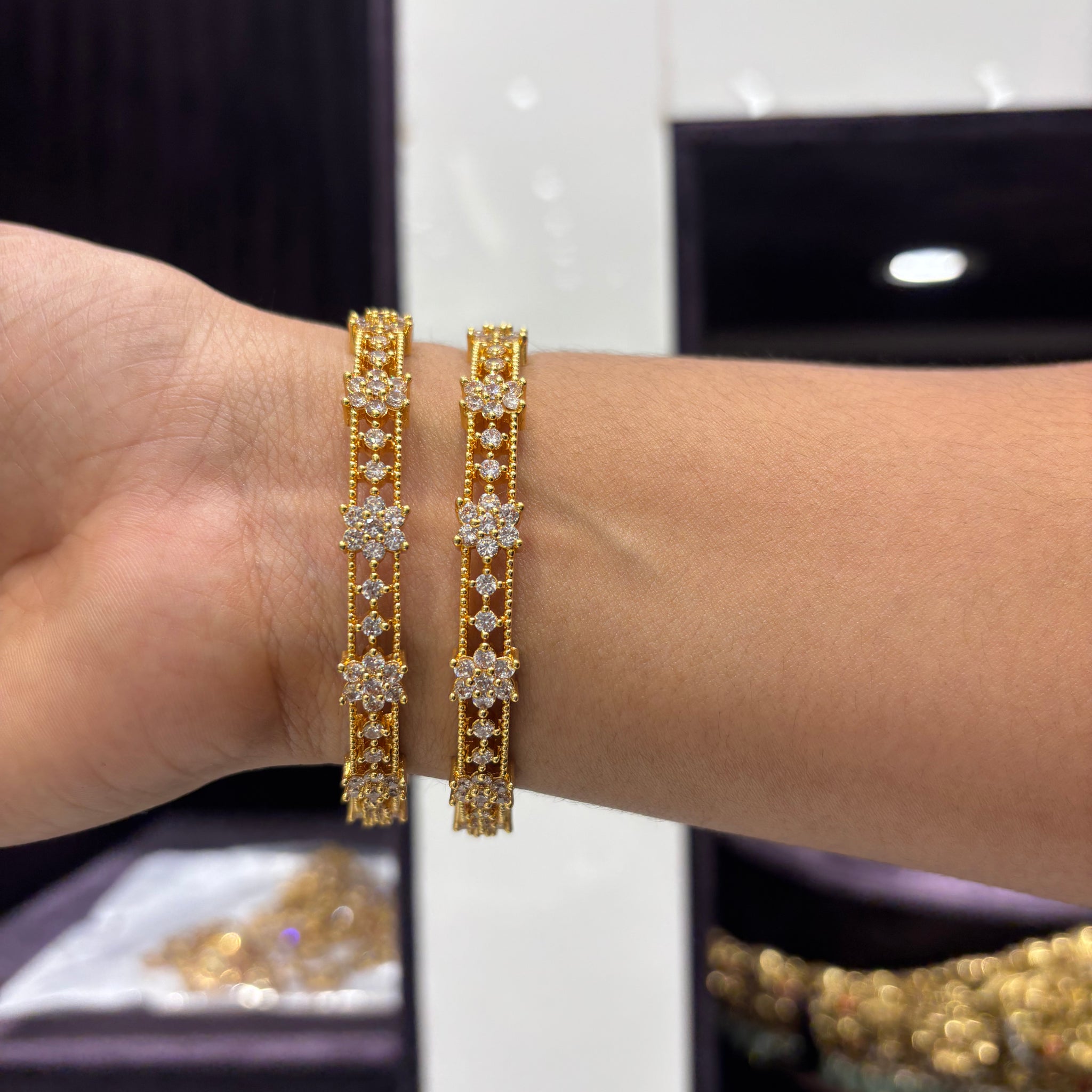 CZ White Stone Bangles