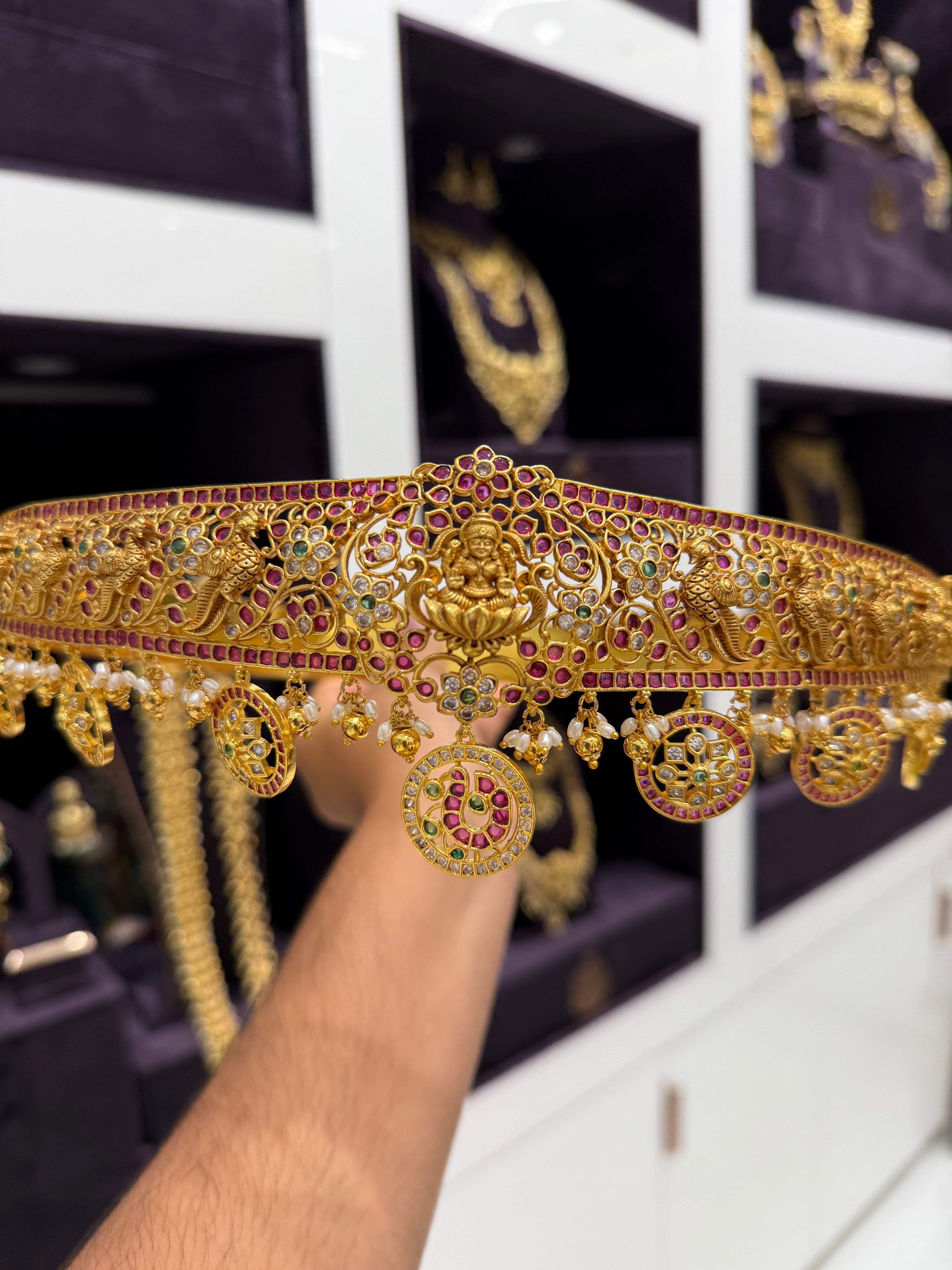 Beautiful customised vaddanam with gold bolls