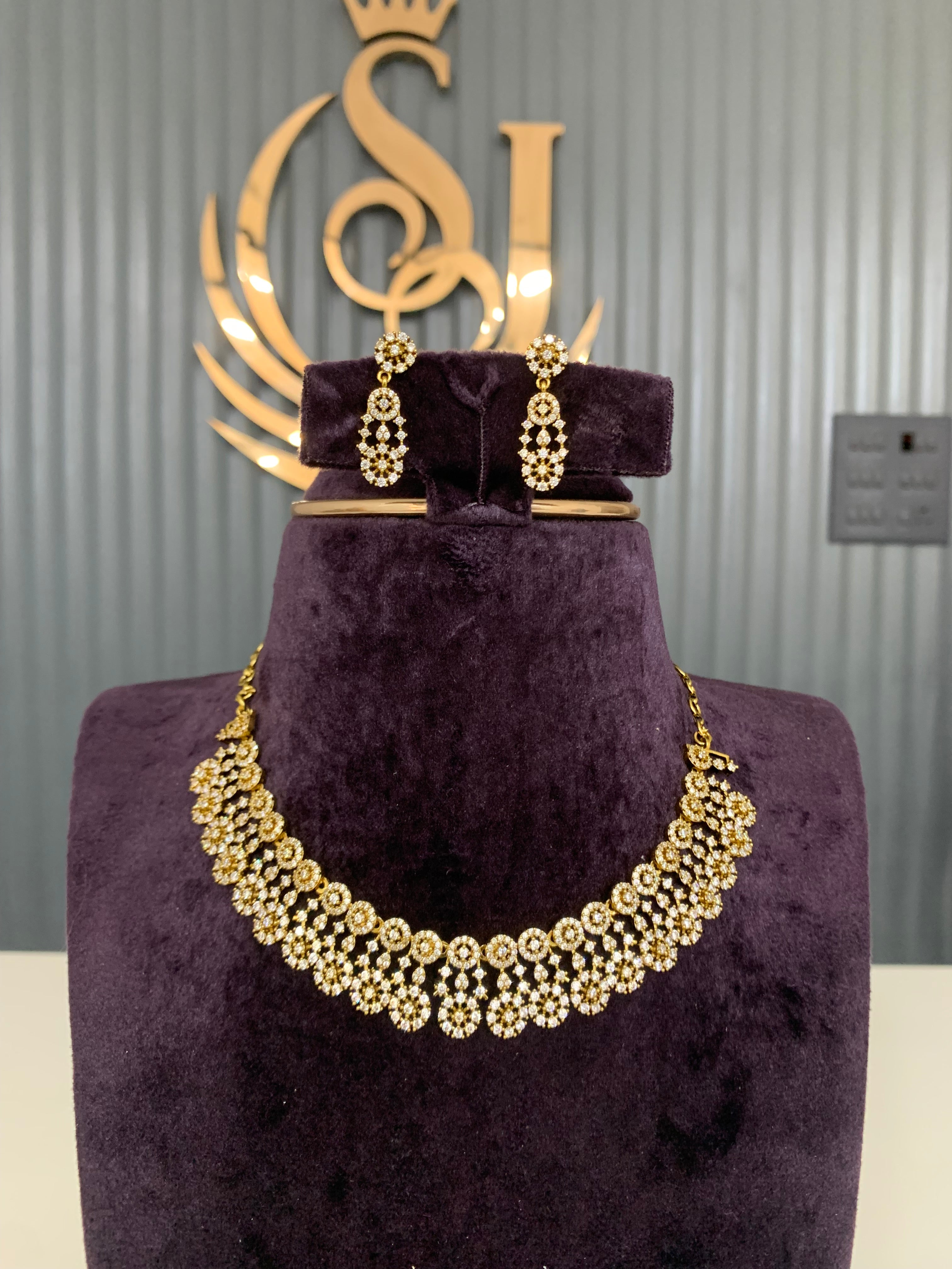Beautiful white stone necklace