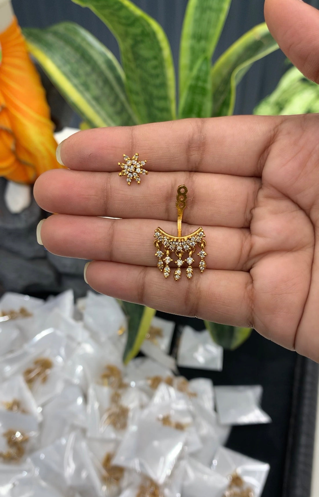 Beautiful 2 in 1 earrings