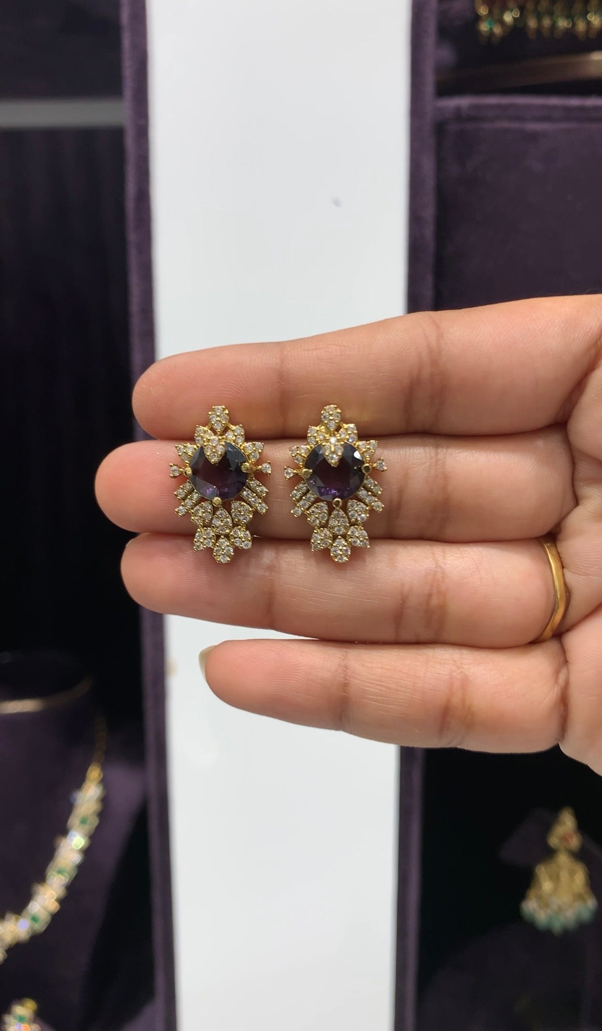 Purple Stone Studs