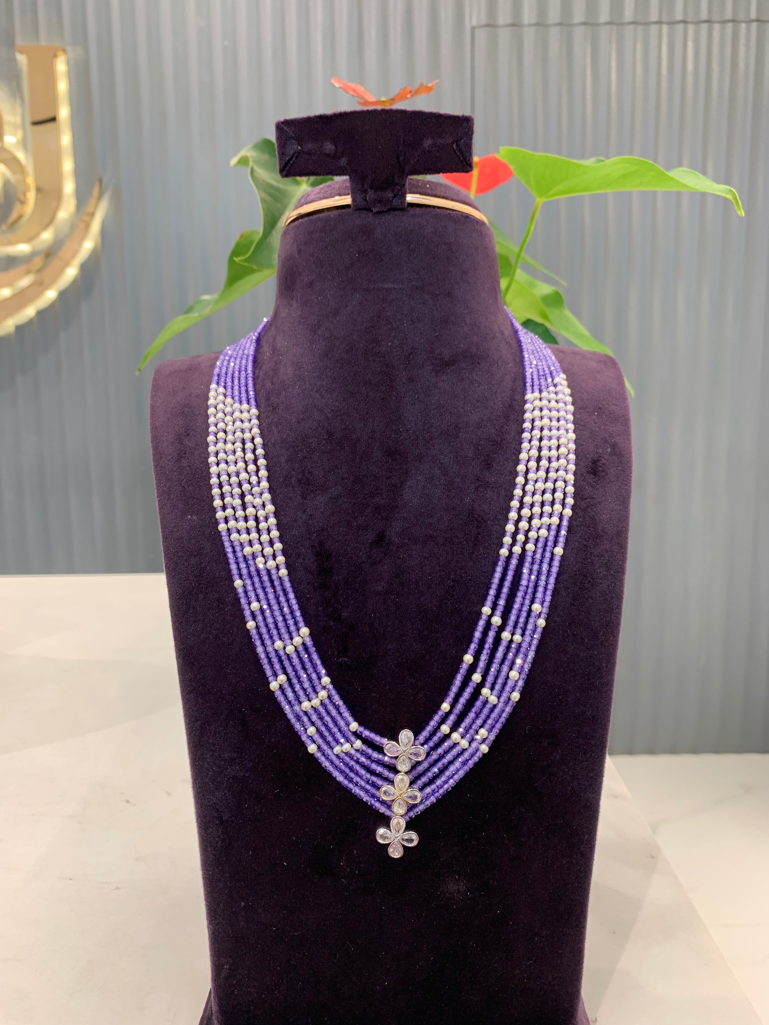 Beautiful Beads set with premium cz crystal 5 lines