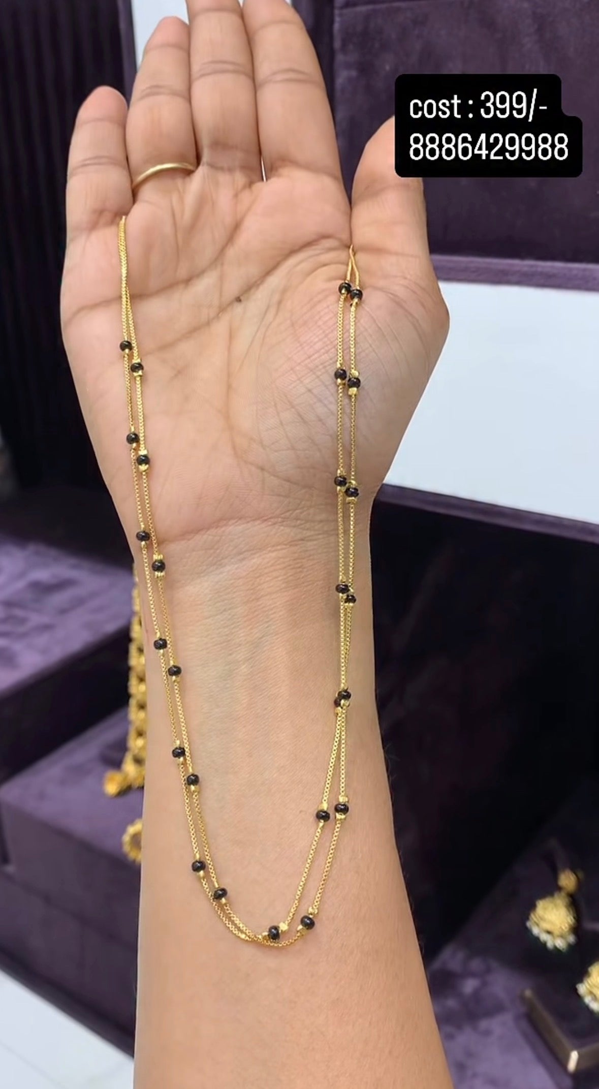 Beautiful customised 2 line blackbeads 18inchs