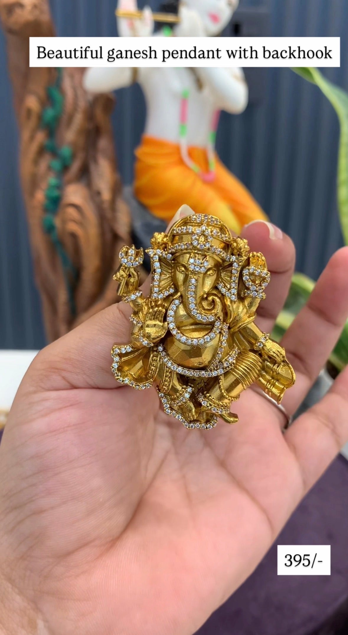 Beautiful Ganesh pendant with backhook
