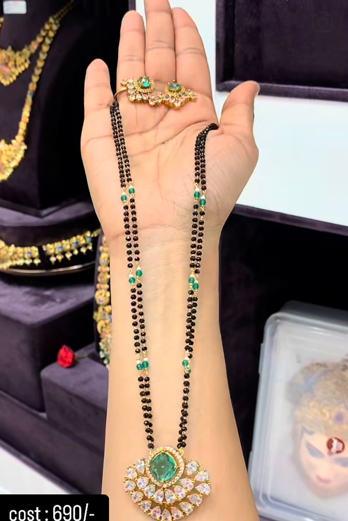 Beautiful Greenstone locket With Customised Blackbeads