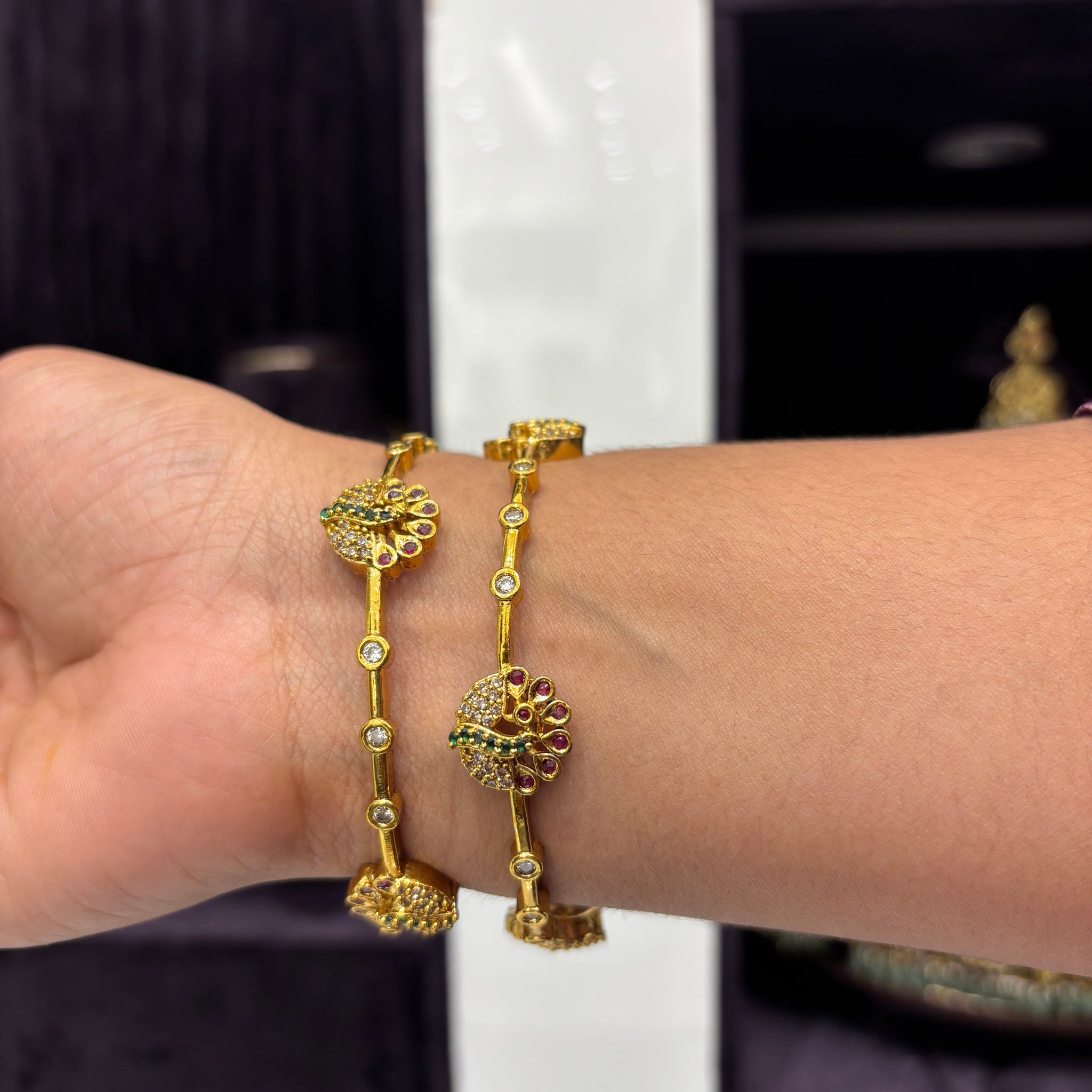 Nakshi peacock bangles