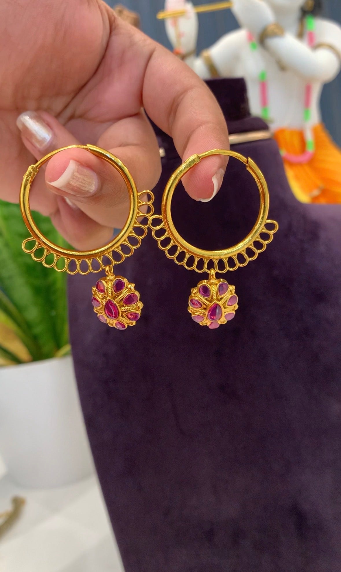 Beautiful stylish ring earrings
