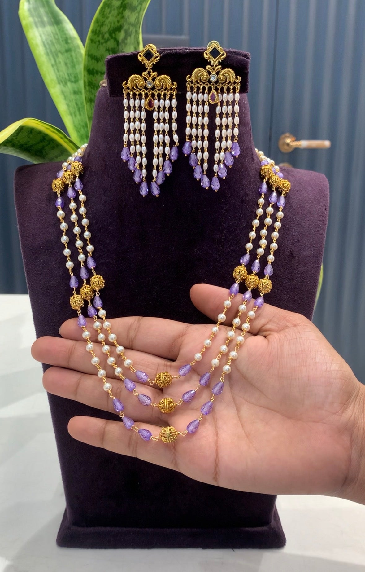 Beautiful customised beads set with cz crystal beads