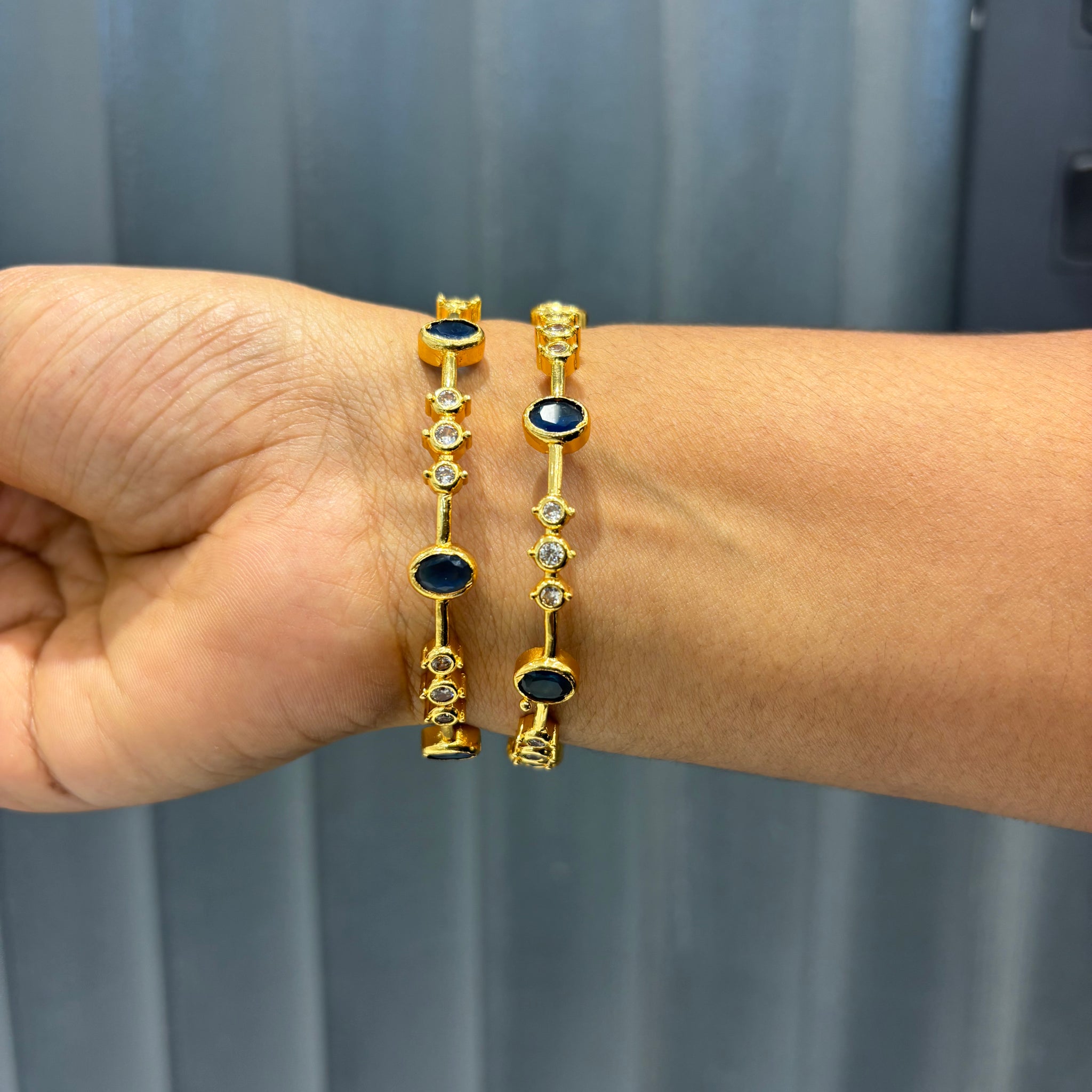 CZ Blue Stone Bangles
