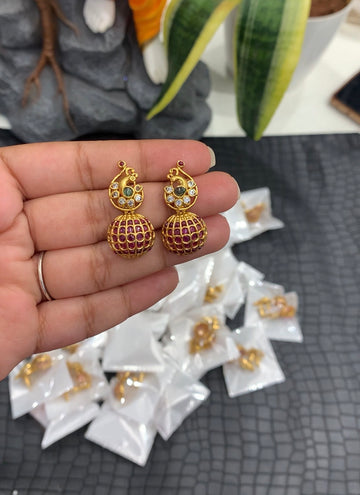 Beautiful Peacock Multi stone studs with push back