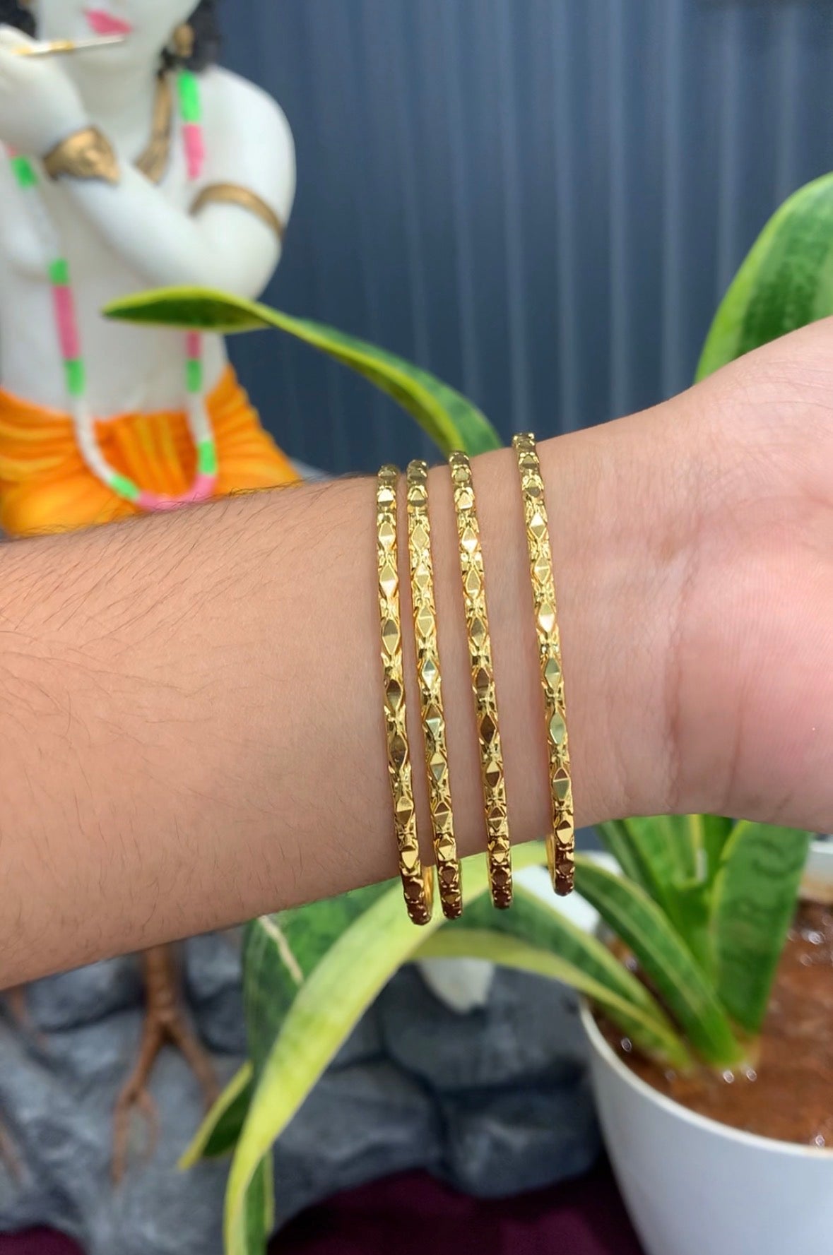 Beautiful gold replica bangles set of 4