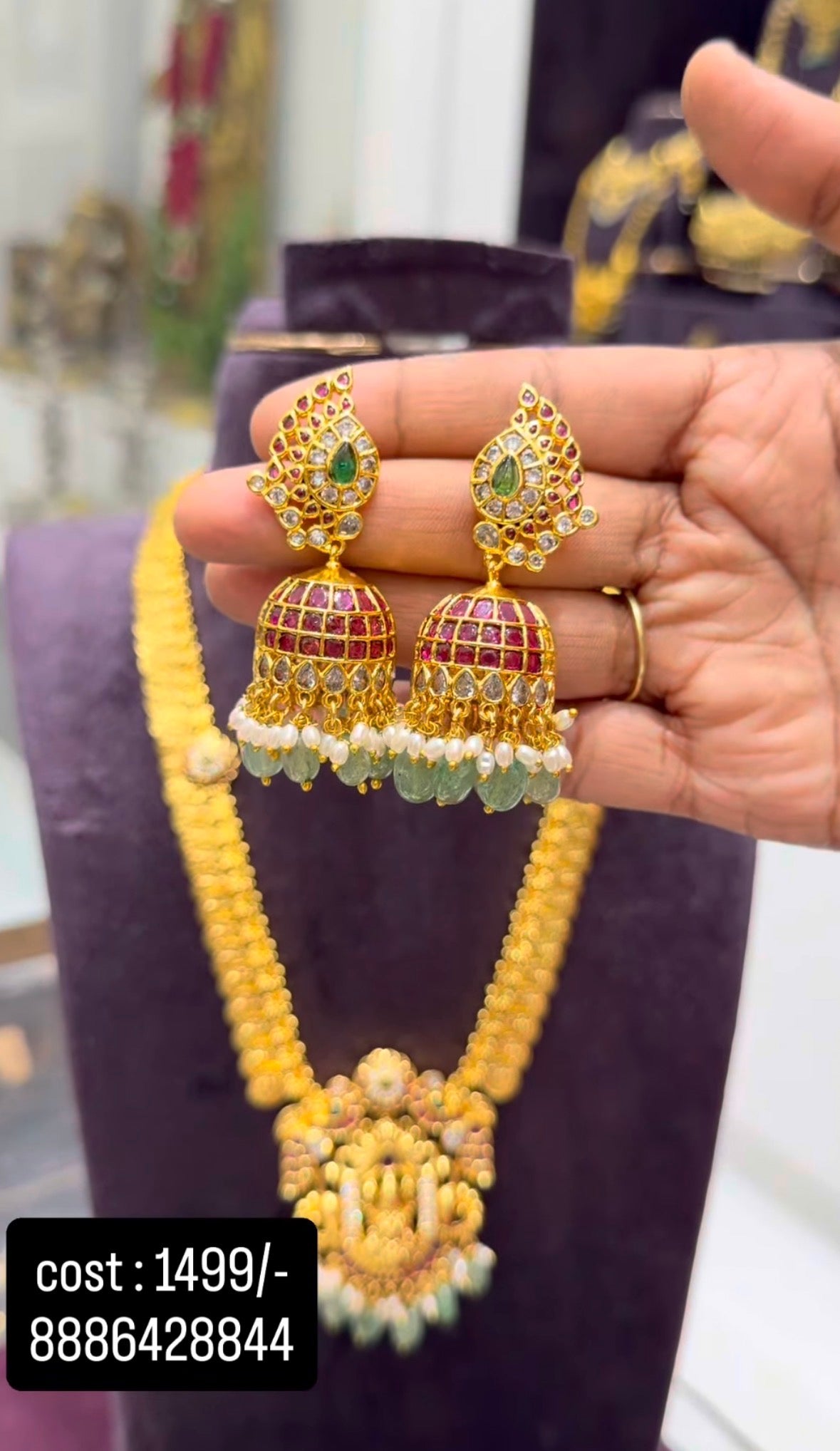 Beautiful traditional kasula haram with jumkies