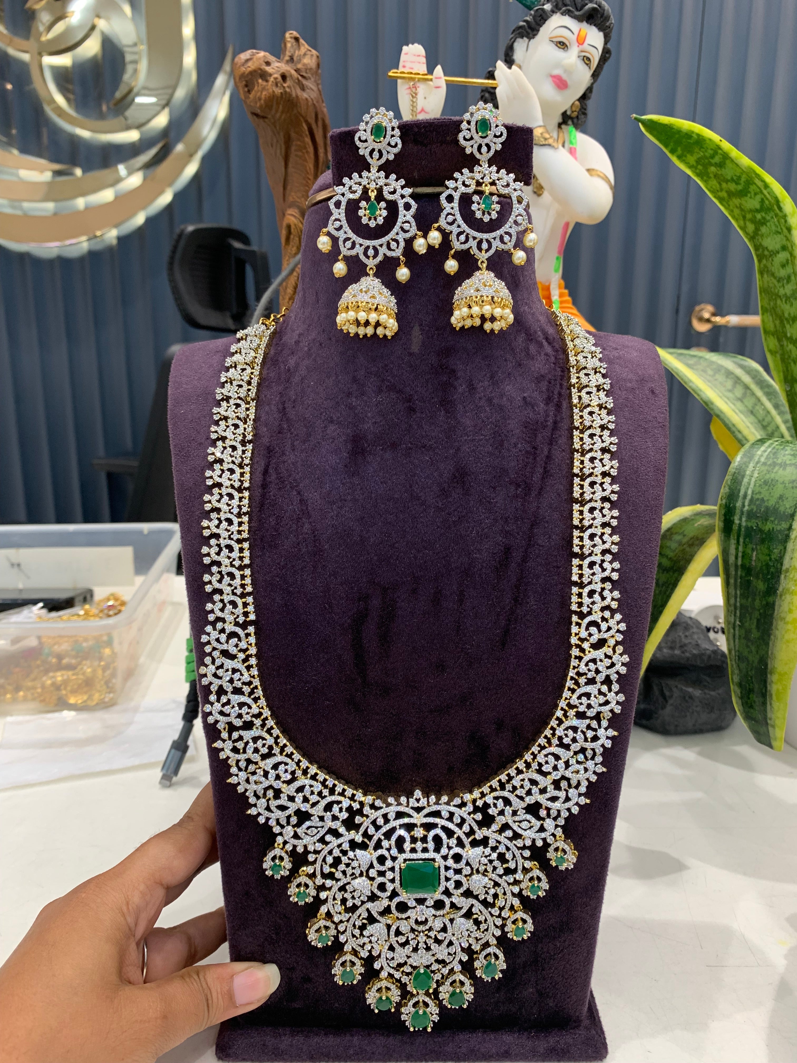 Beautiful Green stone GJ long haram