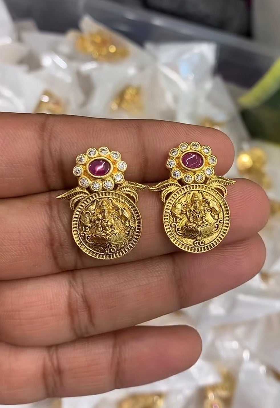 Beautiful Ruby stone Kasula Studs
