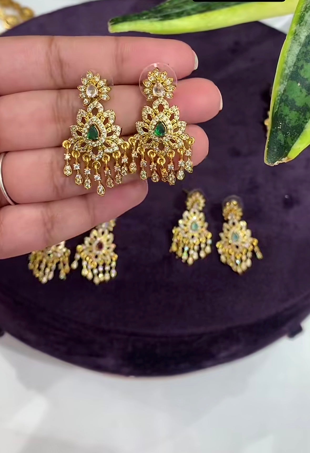 Beautiful Green stone Earrings