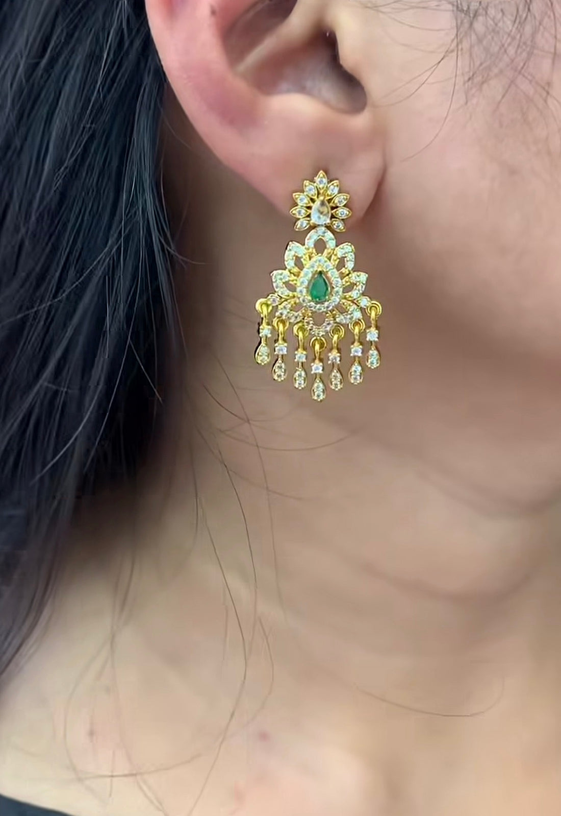 Beautiful Green stone Earrings