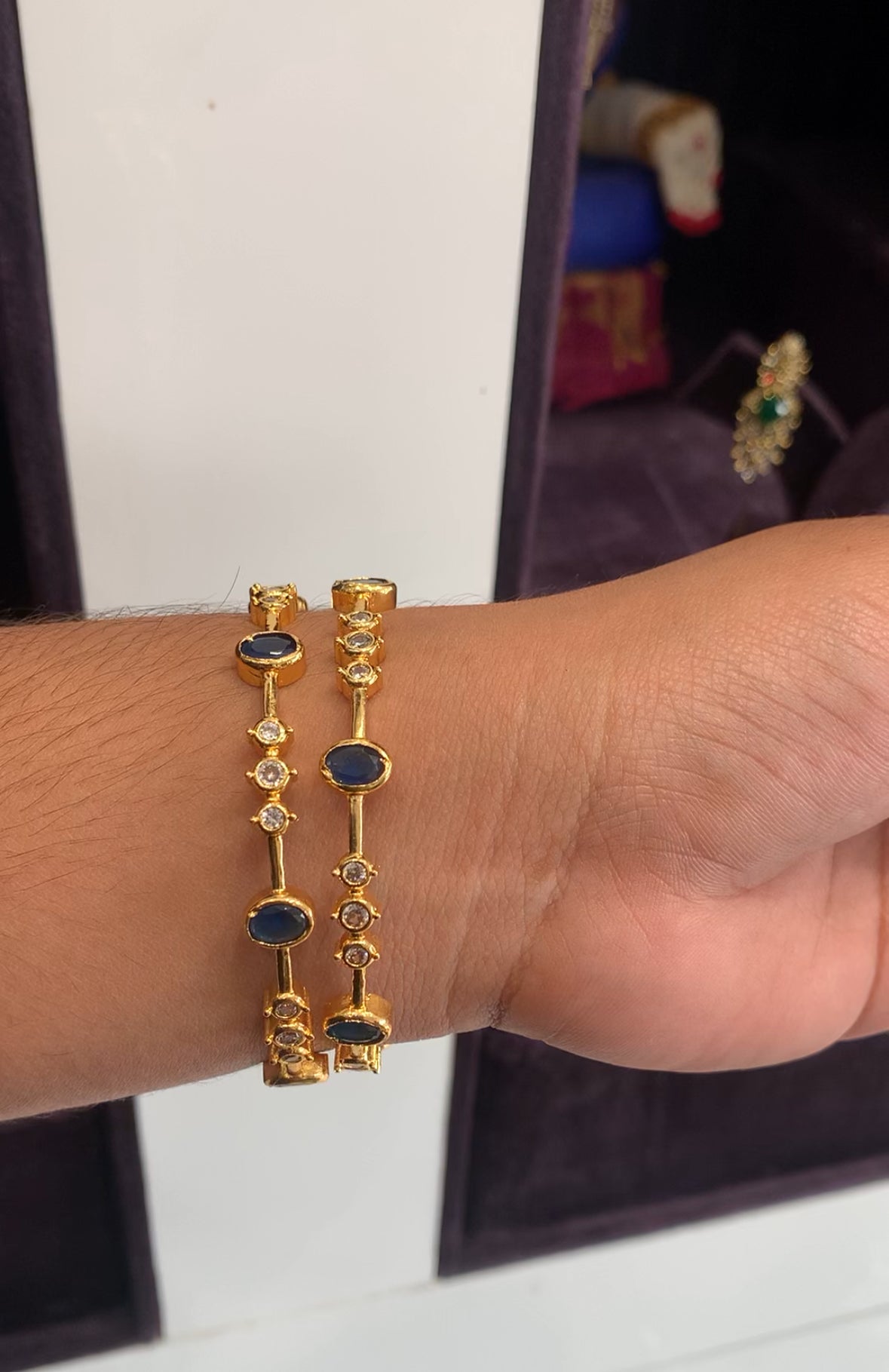 Beautiful royal blue stone bangles