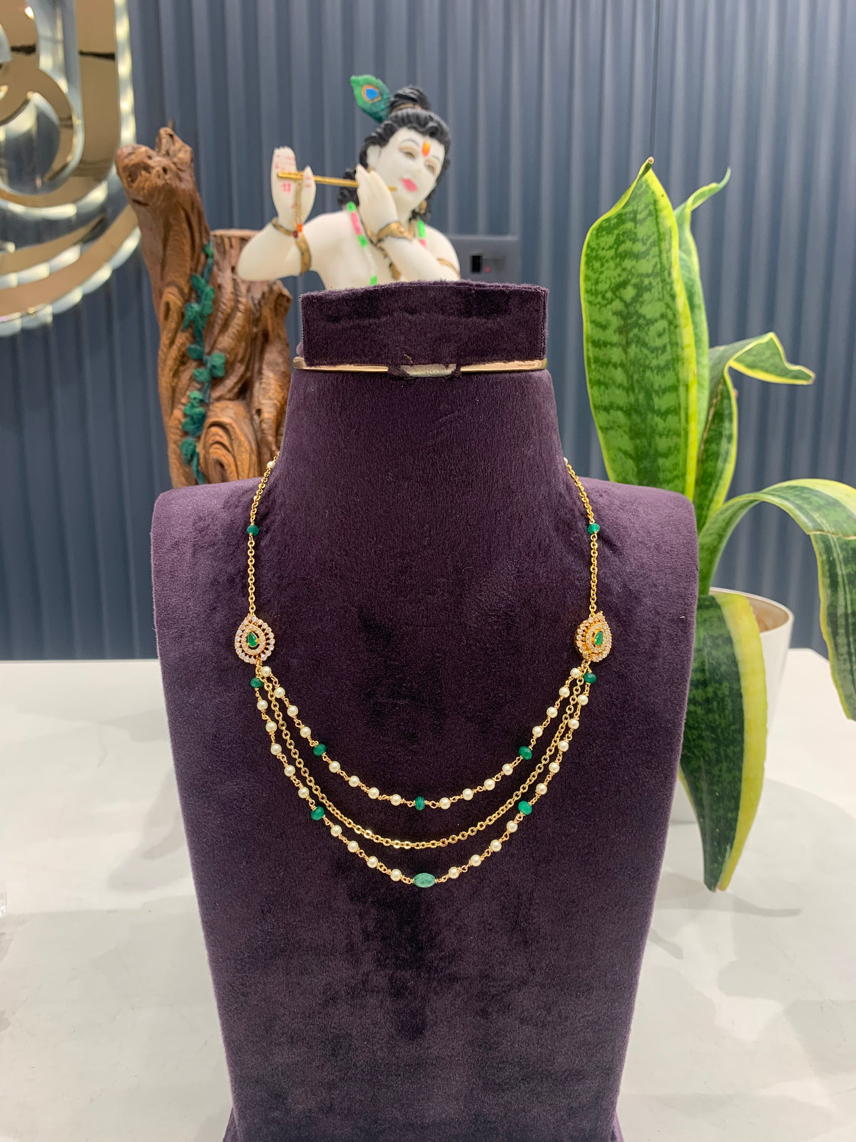 Beautiful customised chandraharam set