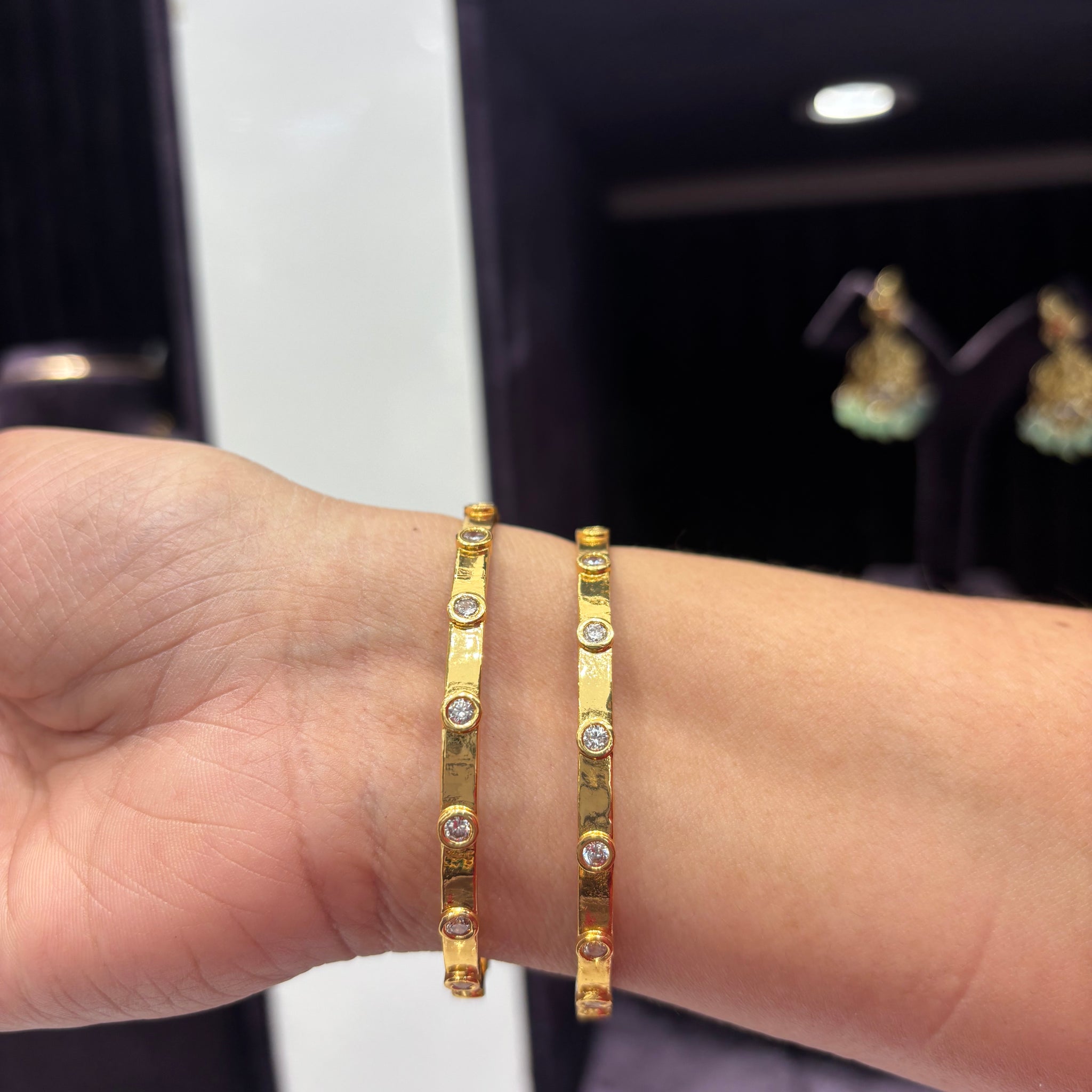 CZ White Stone Bangles
