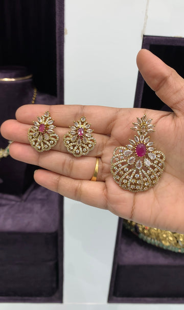 Beautiful Pendent set with back hook