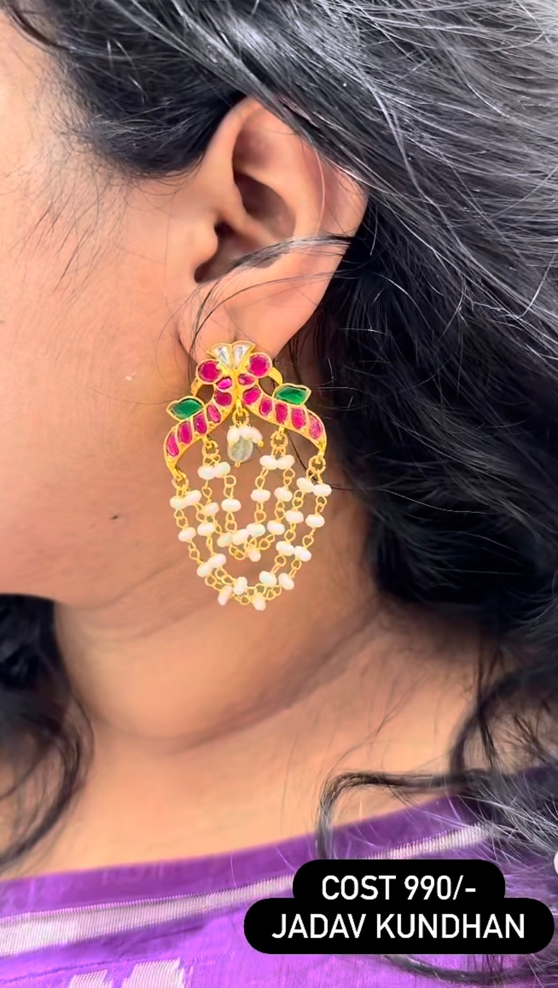 Beautiful jadav kundhan earrings