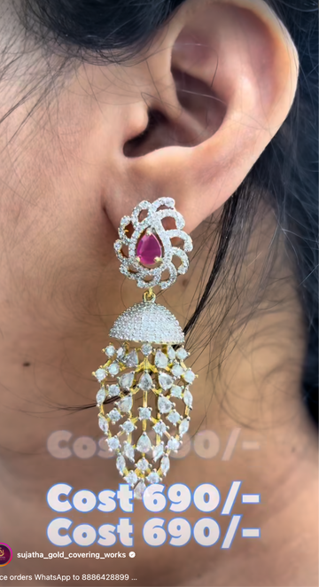 Beautiful earrings pink stone