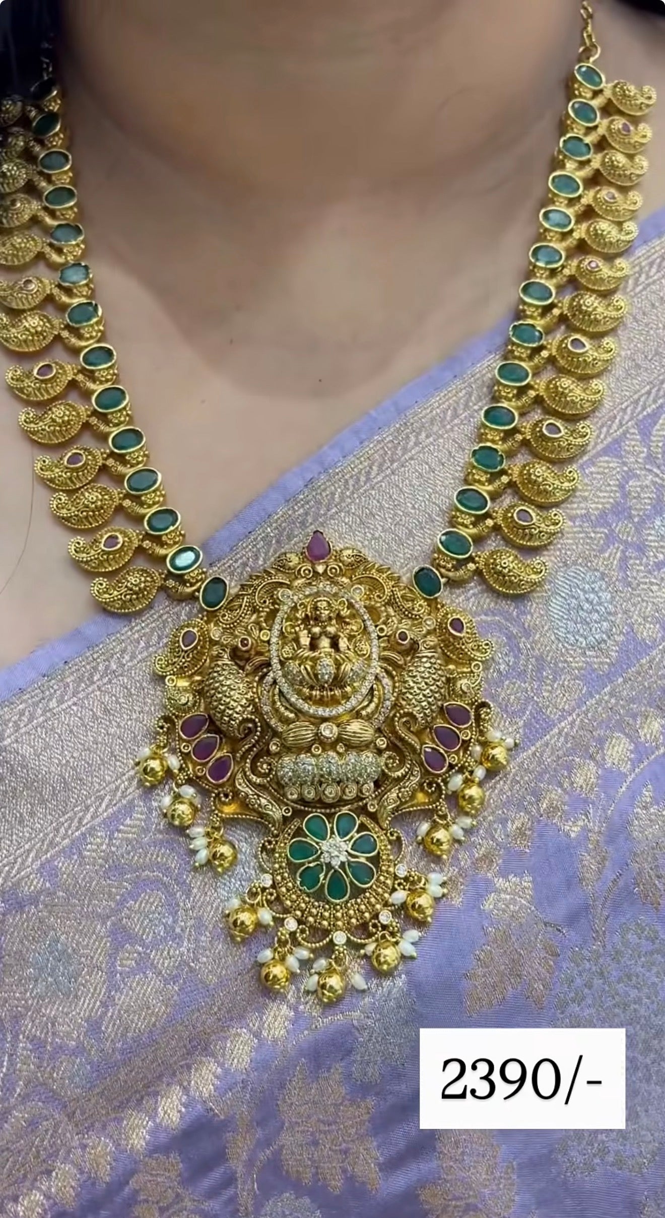 Beautiful Mango style  Lakshmidevi Necklace