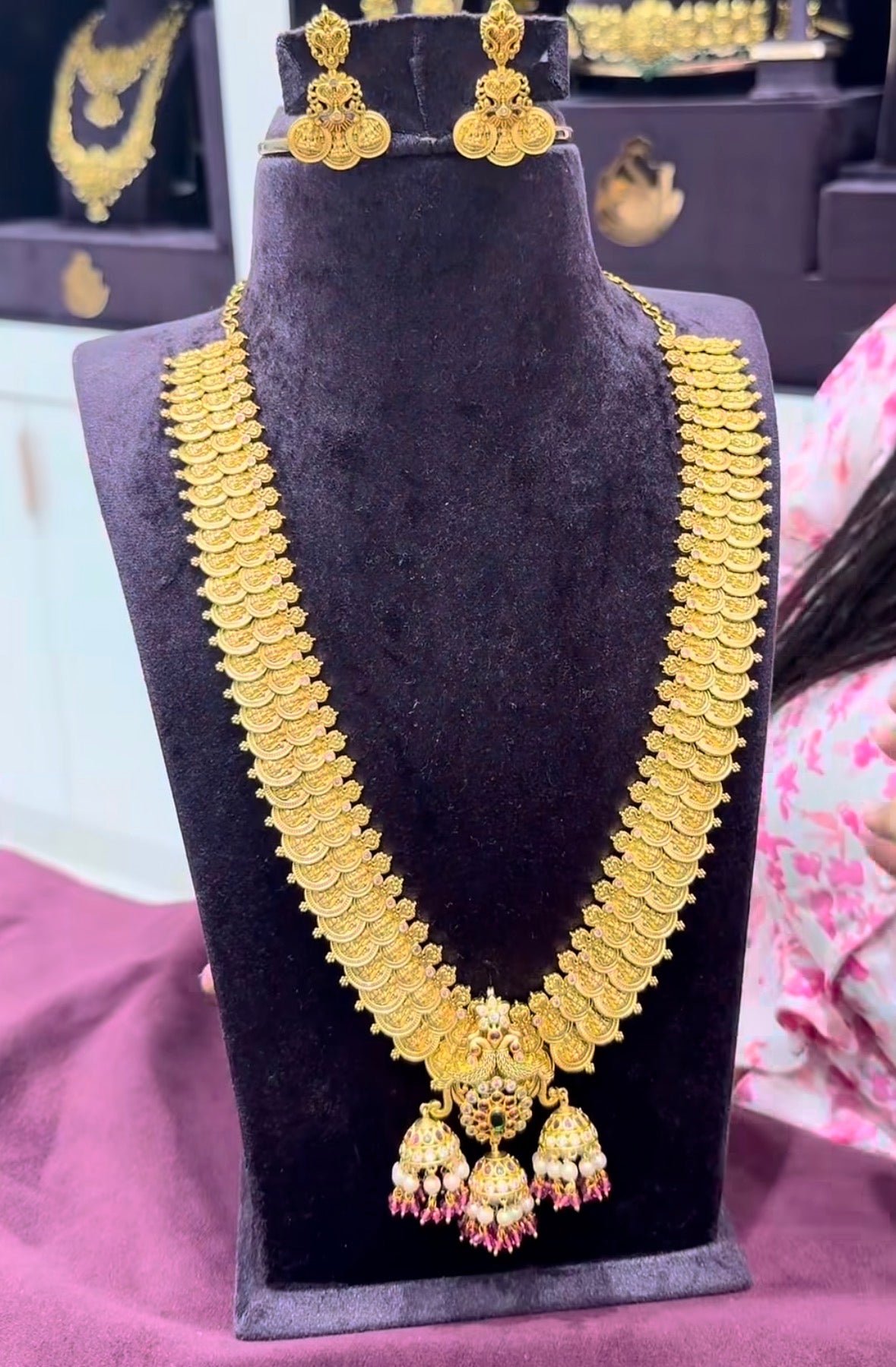 Beautiful kasula haram with removable 2 in 1 locket +hairpin