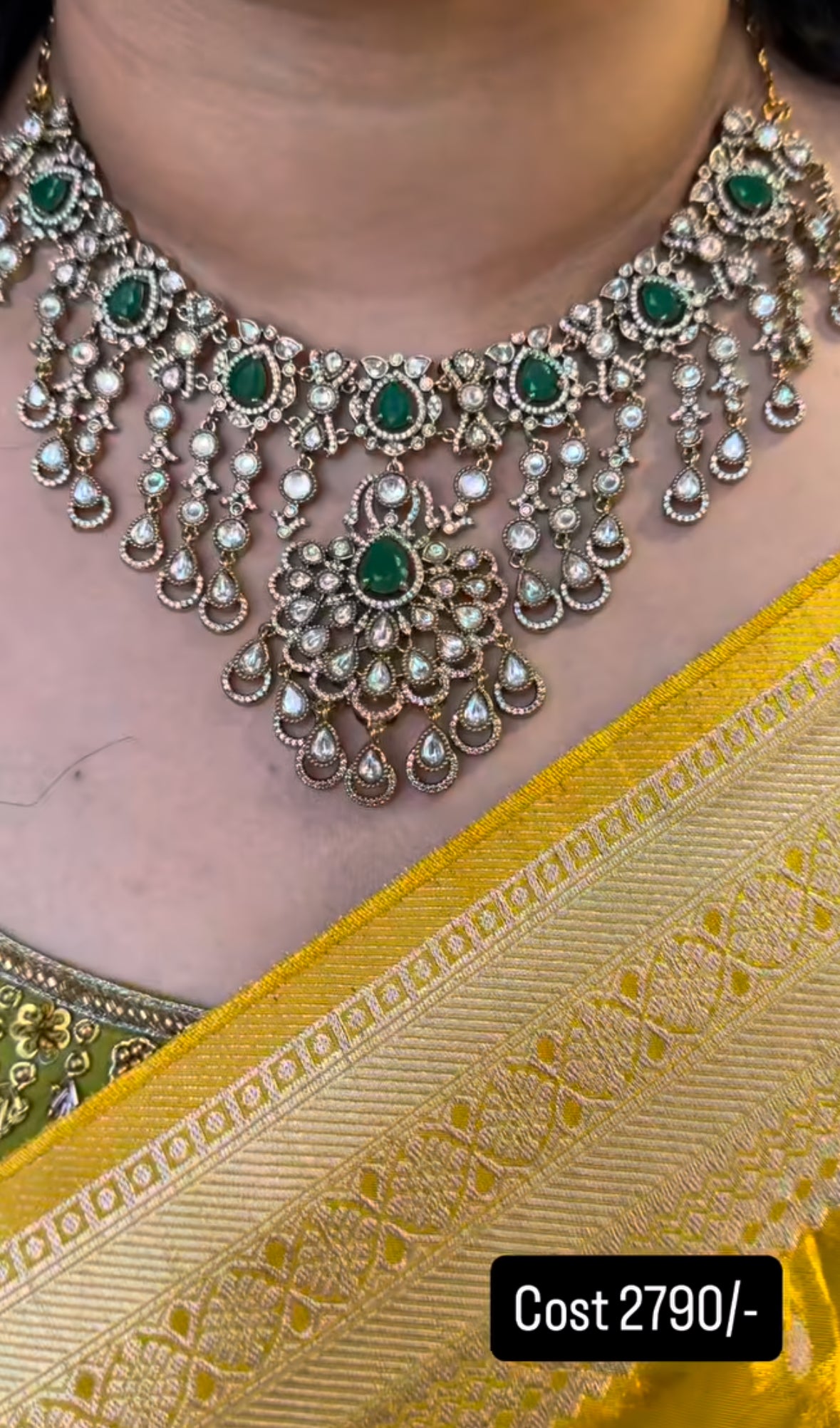 Beautiful polki style party wear necklace