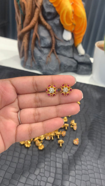 Beautiful screwback ruby studs
