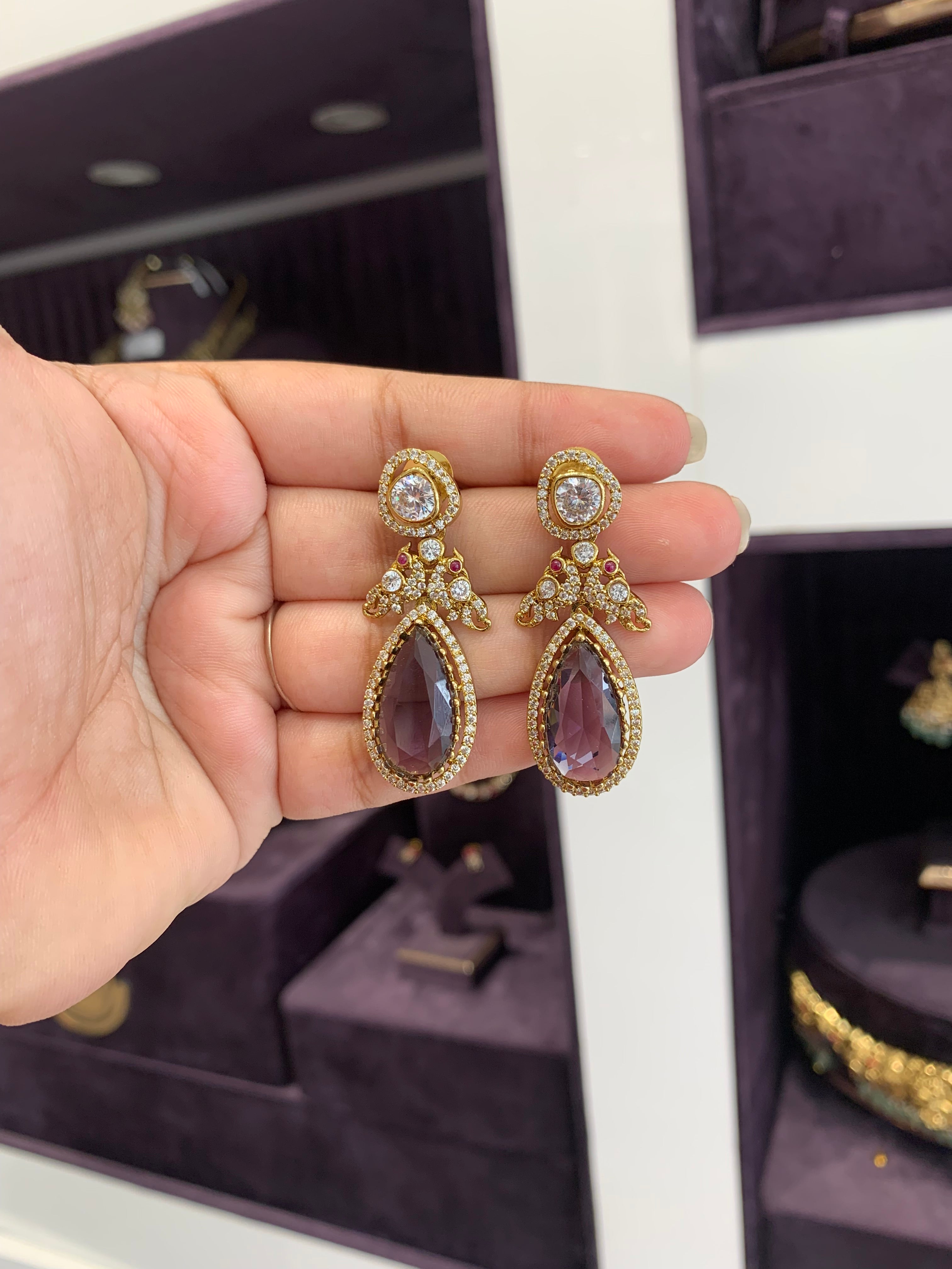 Beautiful voilet stone earrings