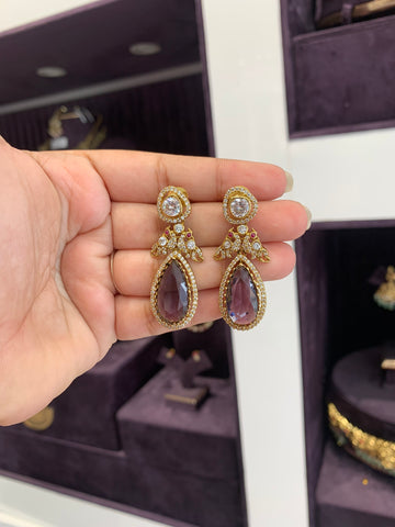 Beautiful voilet stone earrings