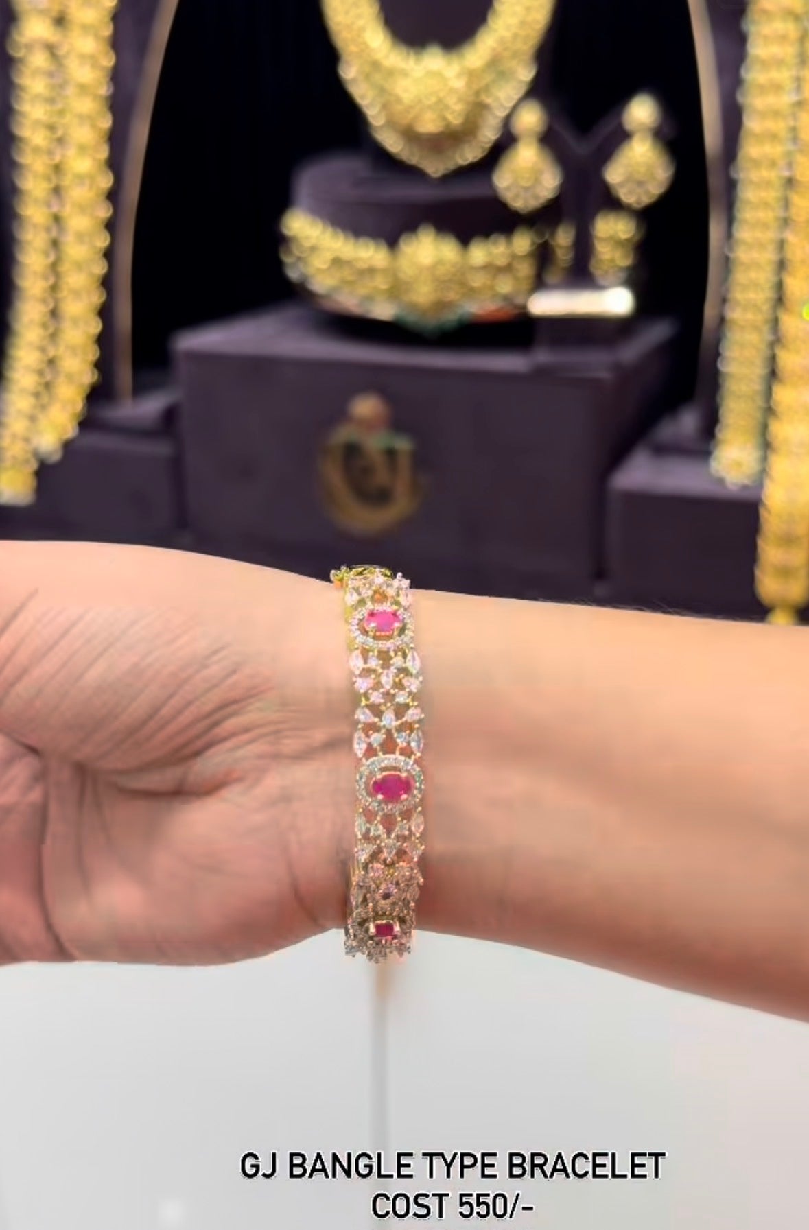 Beautiful Gj polish ruby stone bracelet openable (single)