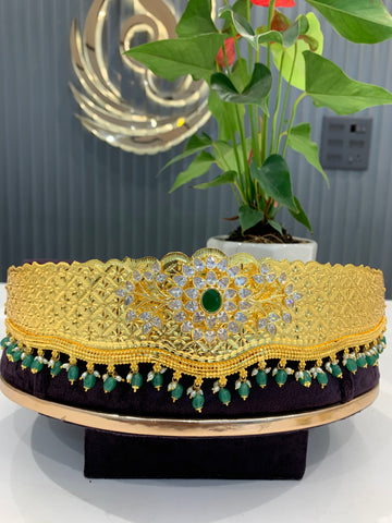 Beautiful vadanam with uncut stone locket