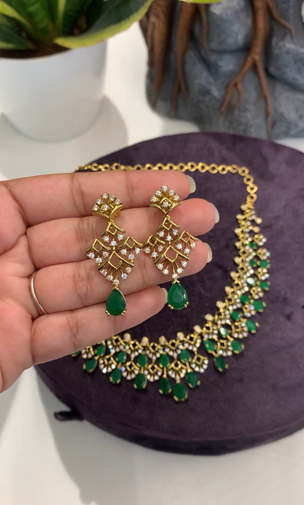 Beautiful green stone necklace