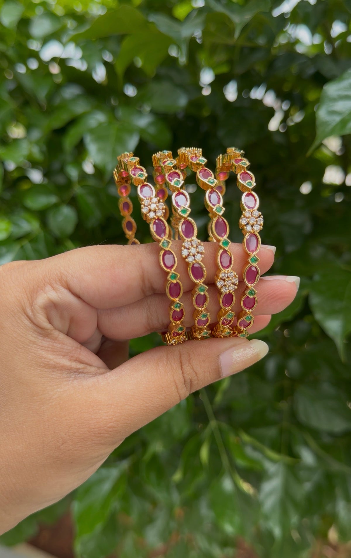 Beautiful Pota Stone Bangles ( Set of 2 )