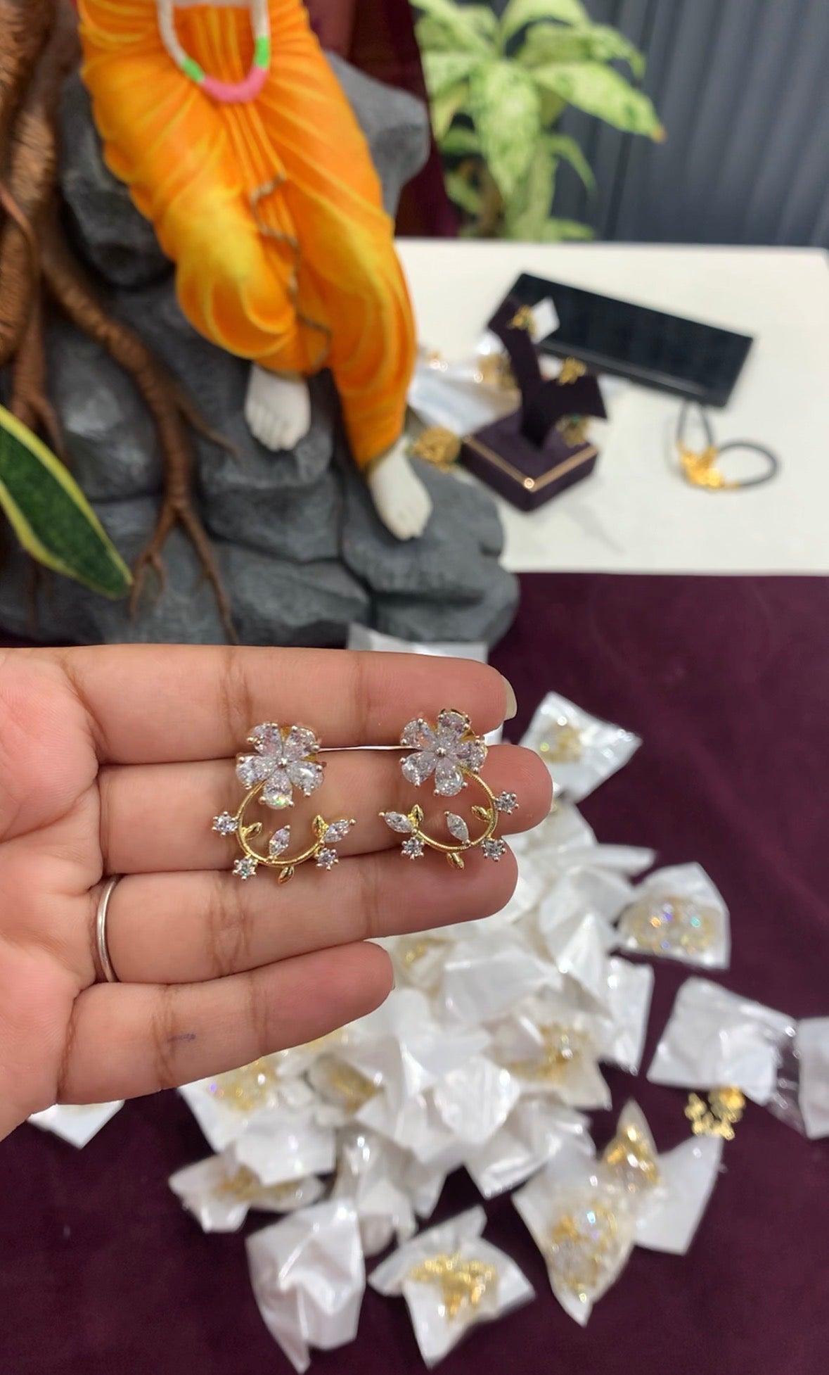 Beautiful diamond replica earrings