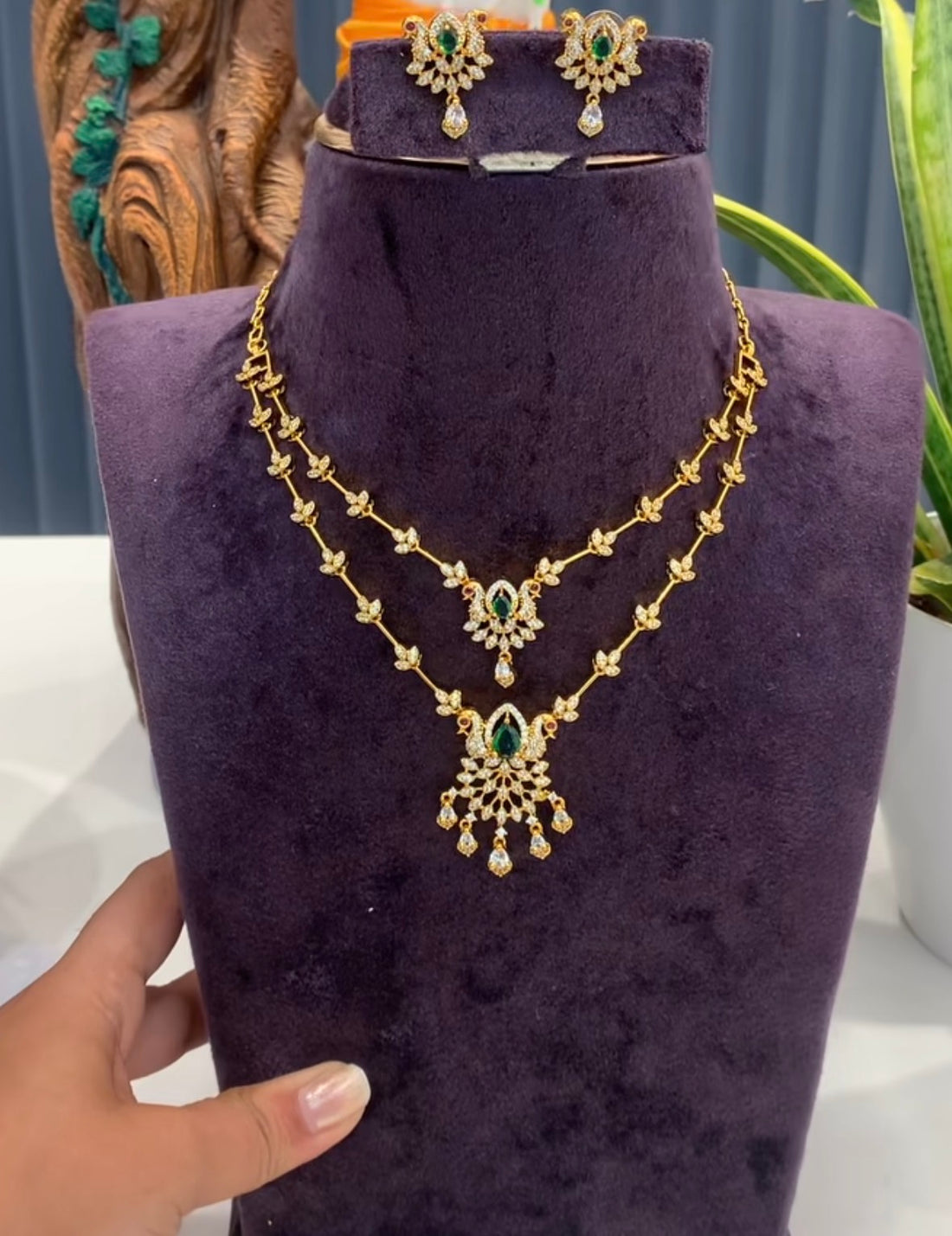 Beautiful Diamond Replica 2step Necklace