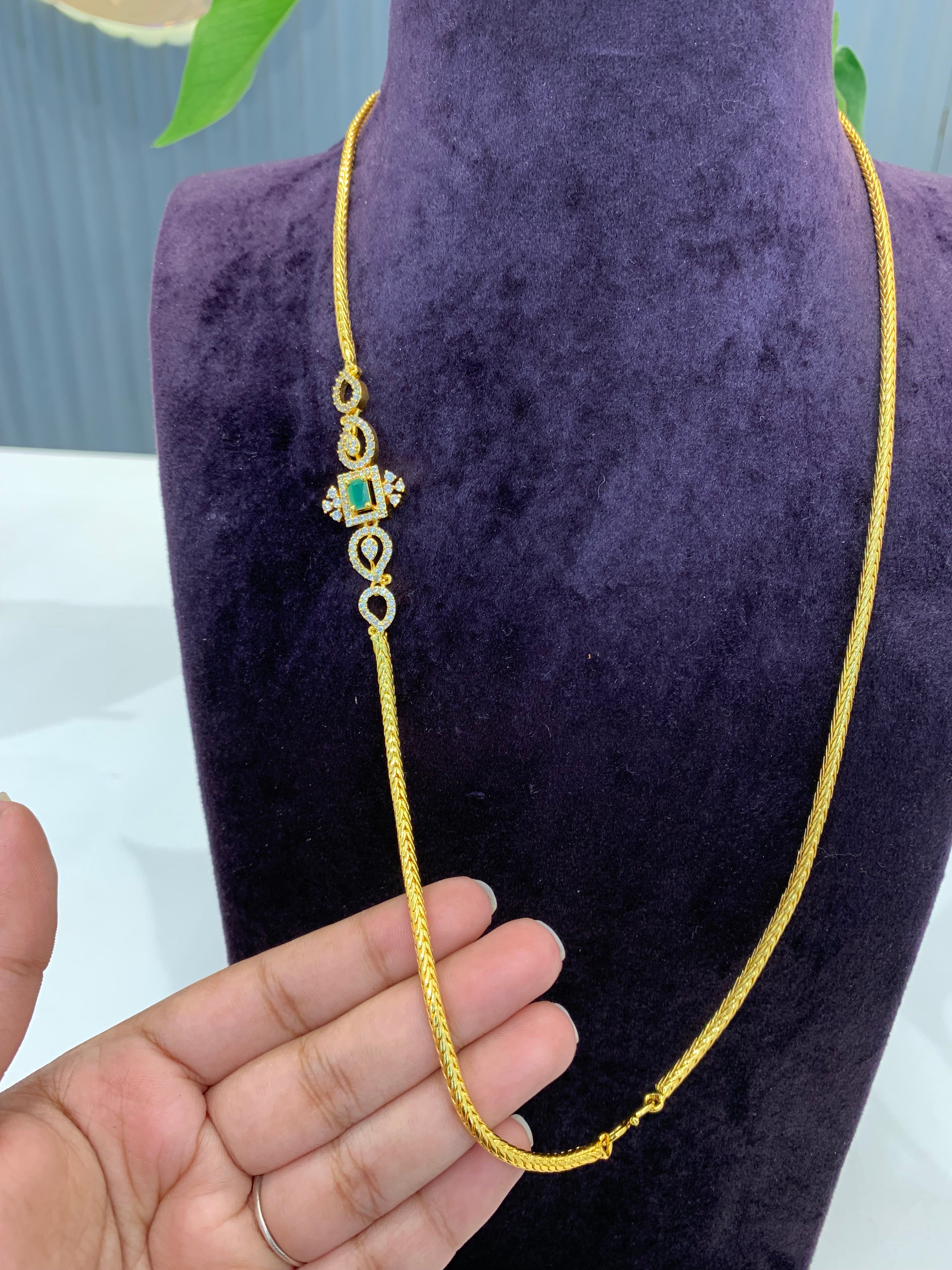 Beautiful gold polish thali chain