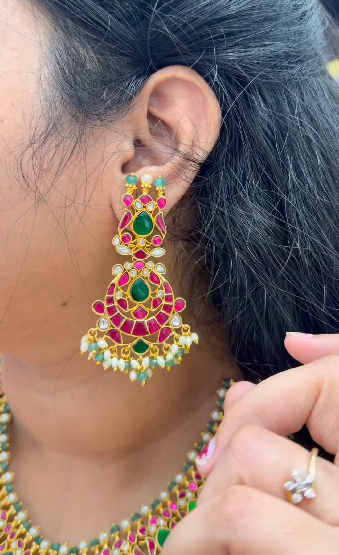 Beautiful heavy jadav necklace piece