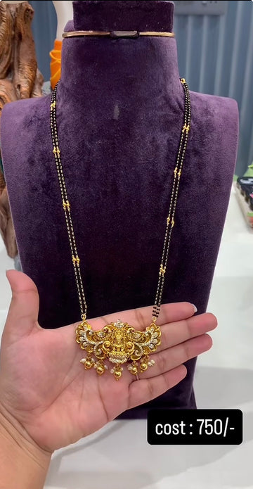 Beautiful Lakshmi Devi pendent with Blackbeads