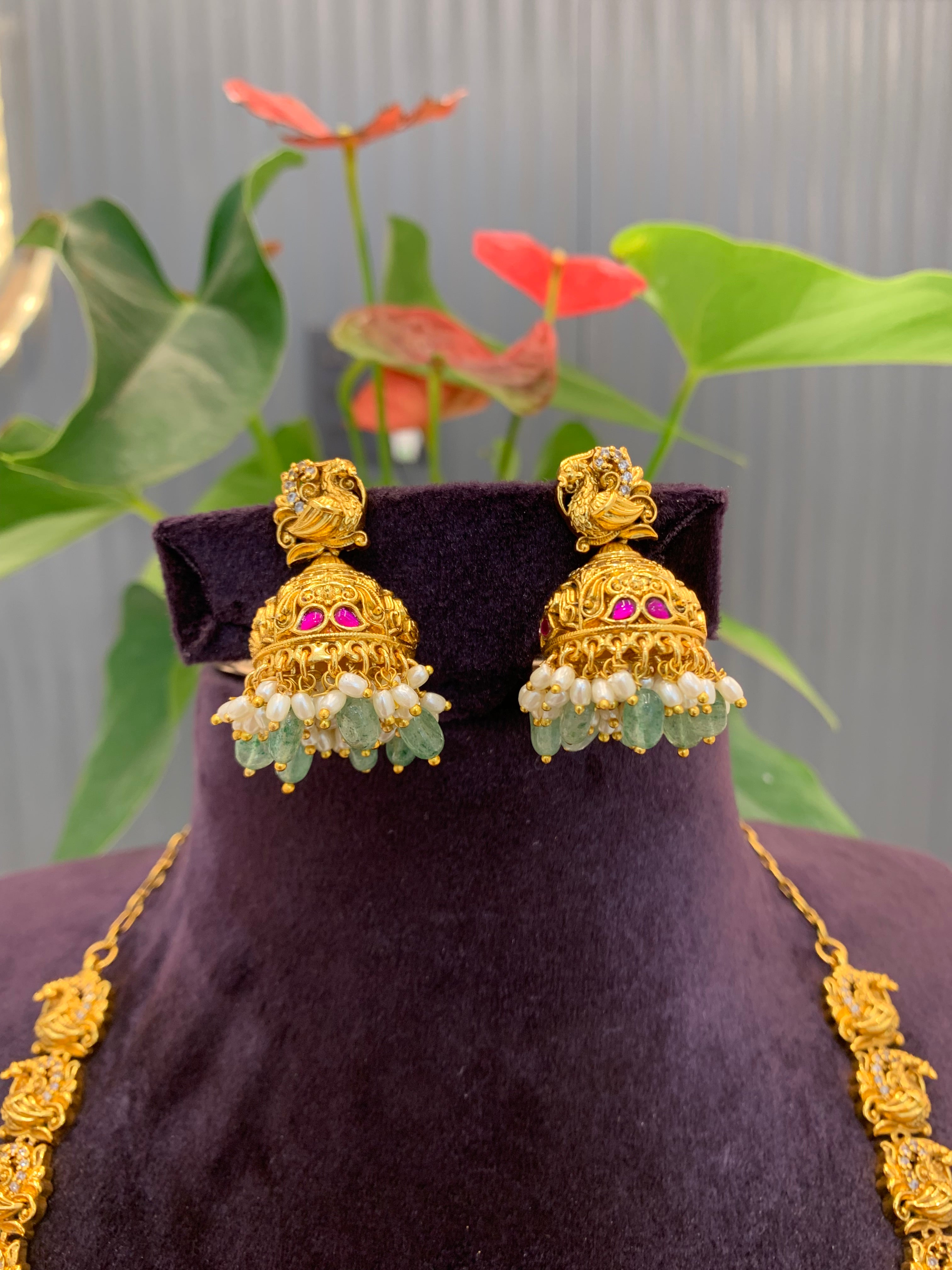 Beautiful Hevay 3D Jadav stone Nakshi Haram