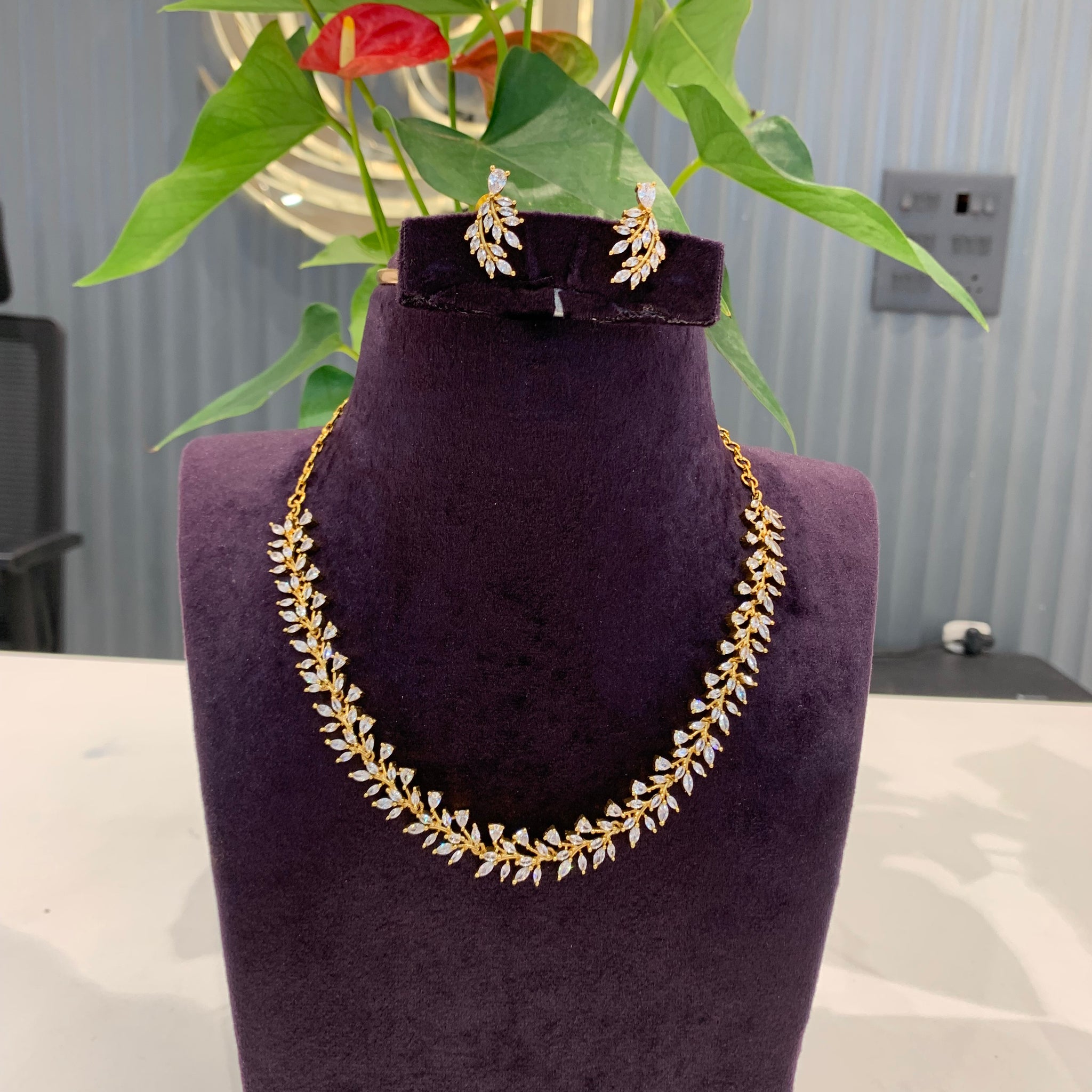 Beautiful simple white stone necklace