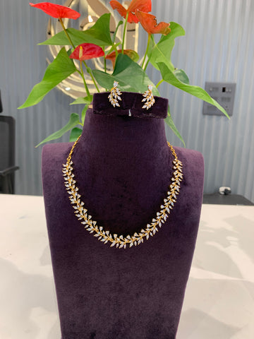 Beautiful simple white stone necklace