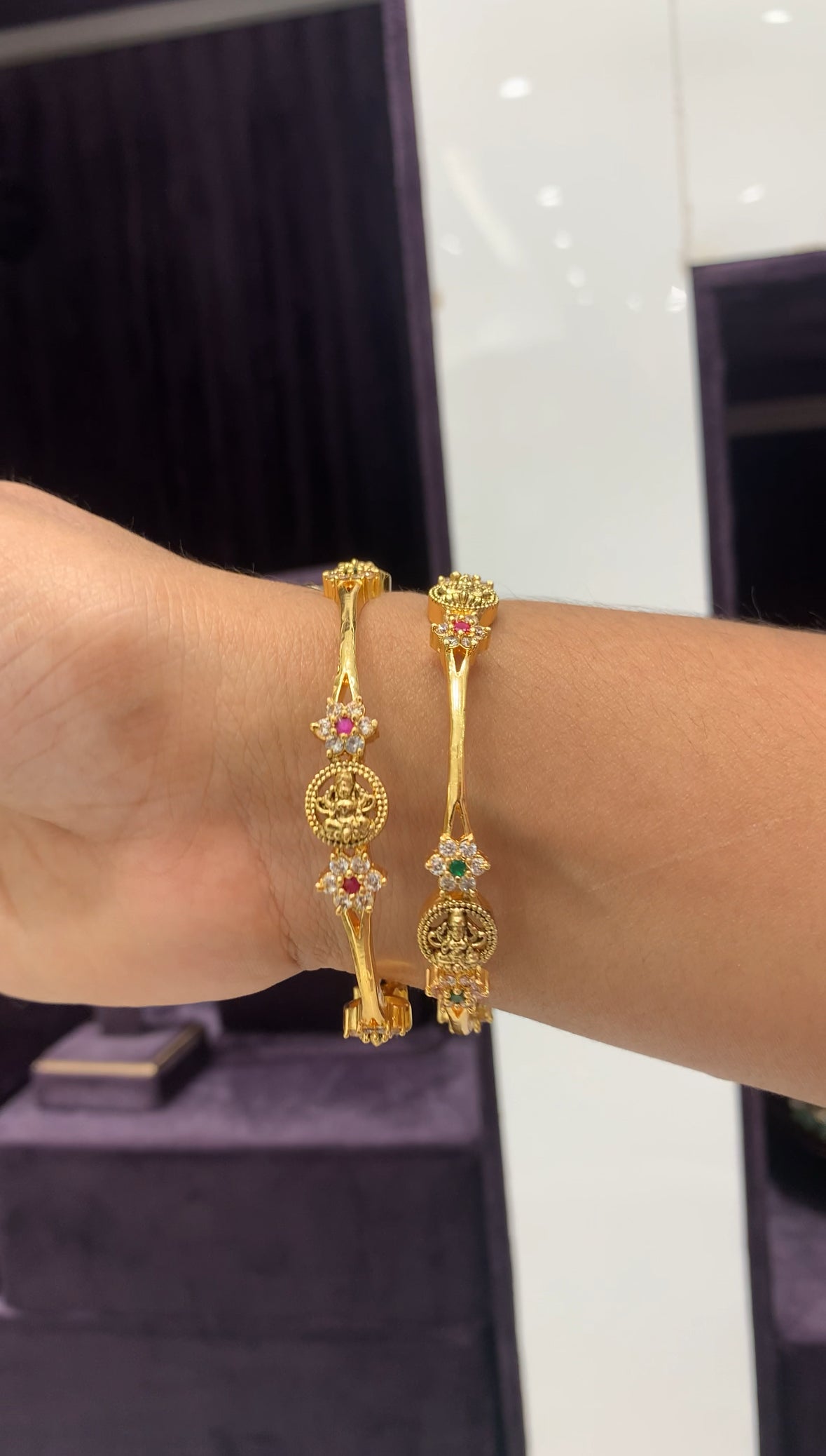 Beautiful multi nakshi bangles set of 2