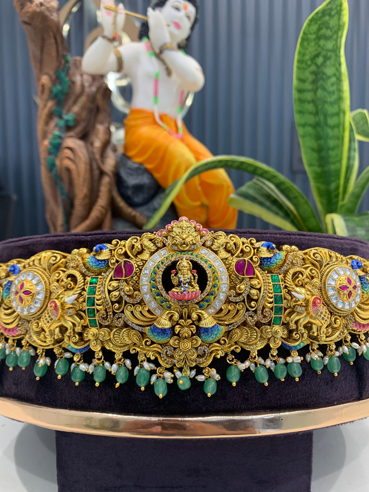 Beautiful Jadav Kundhan meenakari Adult Vaddanam