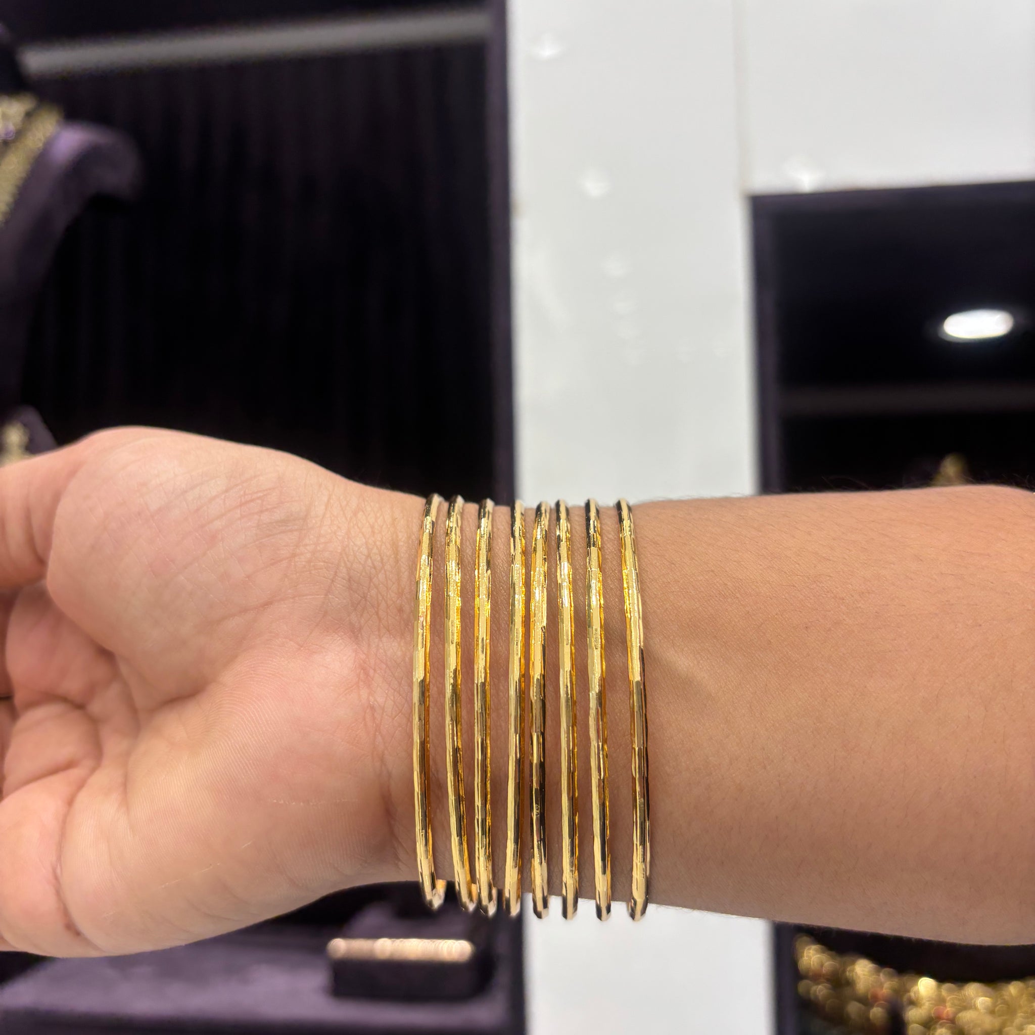 Microplated Gold Bangles (Set of 8)